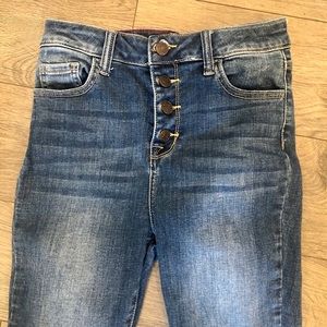 Cello Skinny Cropped Button Fly Jeans